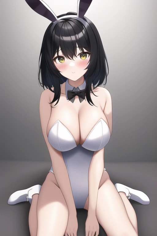 [NovelAI] Medium hair Large breasts Masterpiece Sitting with legs tucked under Bunny girl [Illustration]